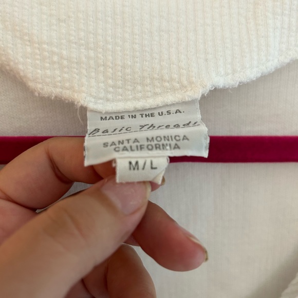 Basic Threads White Ribbed Button Down Knit - Picture 8 of 8